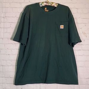 Carhartt Forest Green Distressed Worn Original Fit Tee Tshirt Mens Size Large